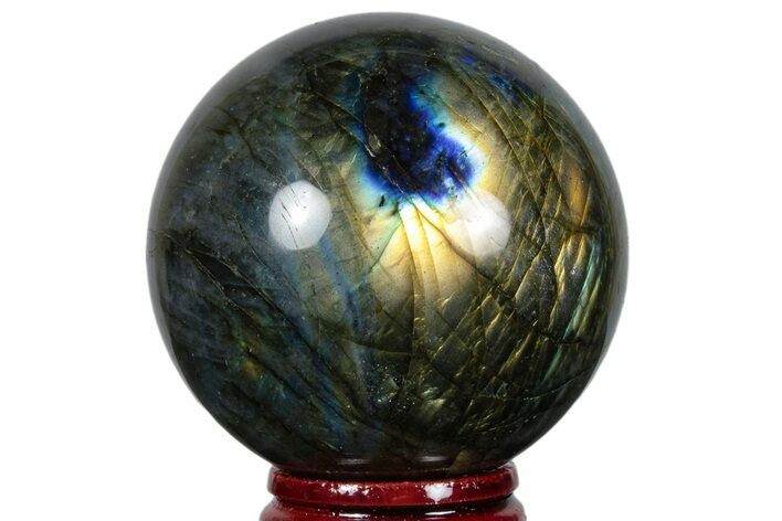 Flashy, Polished Labradorite Sphere - Great Color Play #227280